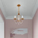 Alessia 3 Light 13 inch Antique Gold Leaf Mini Chandelier Ceiling Light