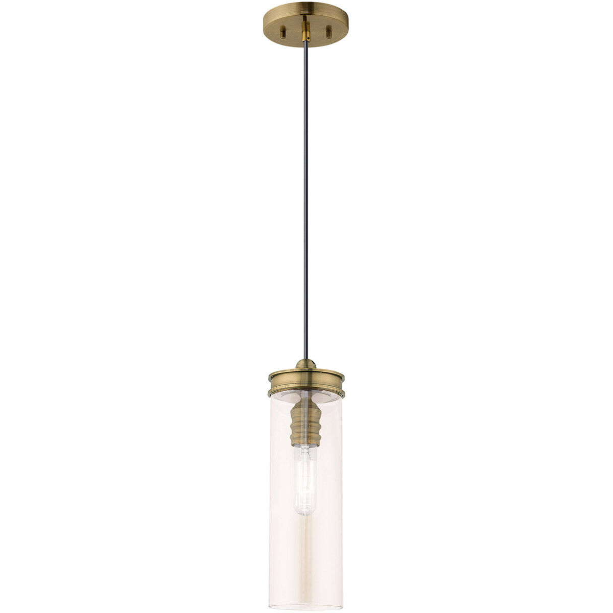 Art Glass 1 Light 5.13 inch Antique Brass Mini Pendant Ceiling Light
