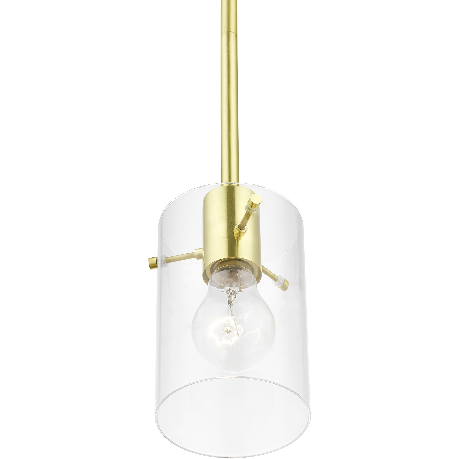 Munich 1 Light 5 inch Satin Brass Single Pendant Ceiling Light, Single