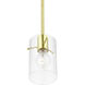Munich 1 Light 5 inch Satin Brass Single Pendant Ceiling Light, Single