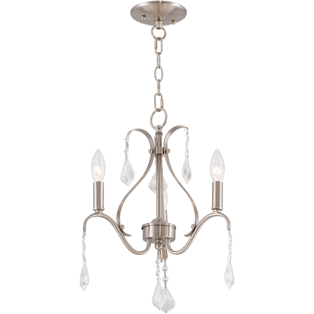 Caterina 3 Light 13 inch Brushed Nickel Mini Chandelier Ceiling Light