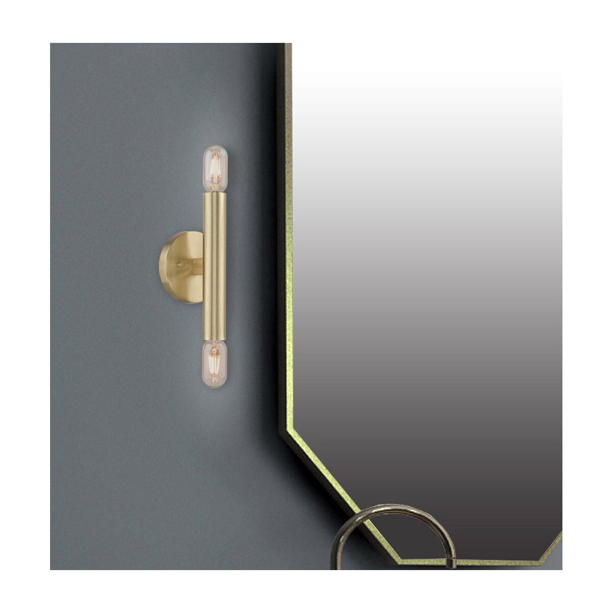 Copenhagen 2 Light 5 inch Satin Brass ADA ADA Wall Sconce Wall Light