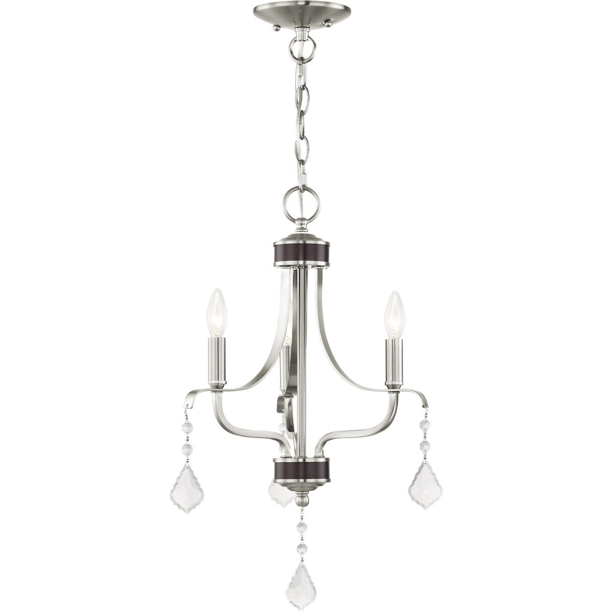 Laurel 3 Light 13 inch Brushed Nickel Mini Chandelier Ceiling Light