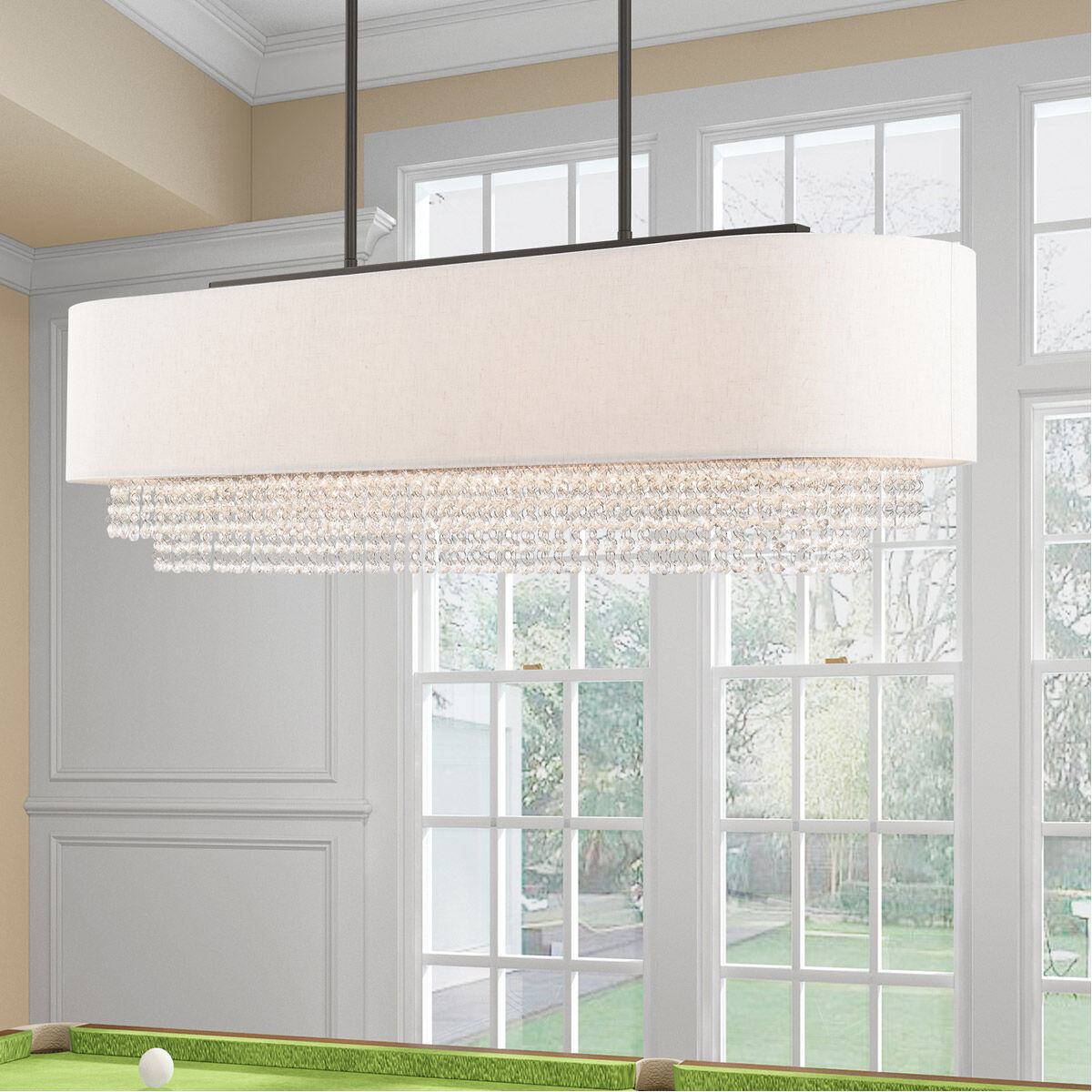 Carlisle 5 Light 41 inch English Bronze Linear Chandelier Ceiling Light