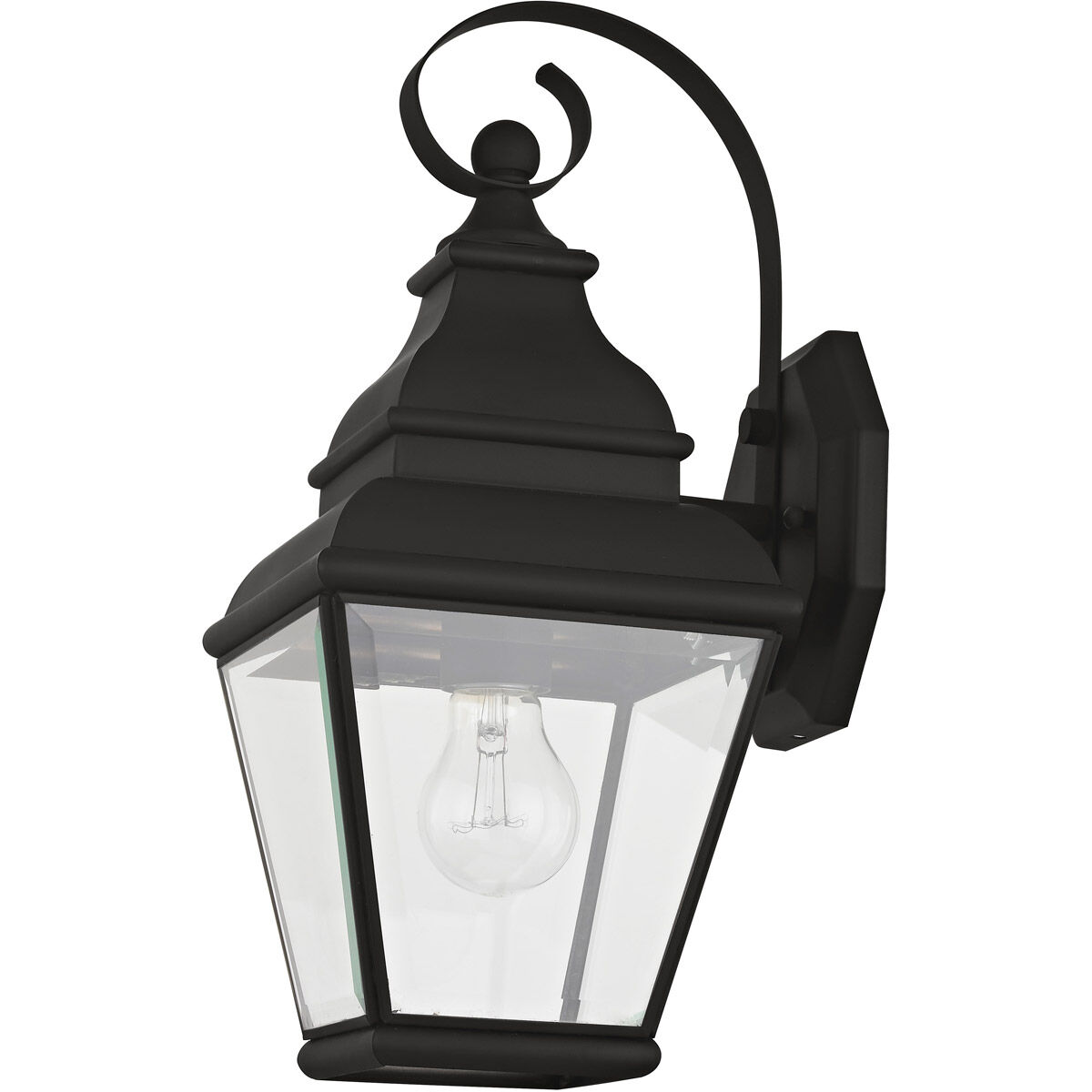 Exeter 1 Light 16 inch Black Outdoor Wall Lantern