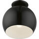 Piedmont 1 Light 10 inch Shiny Black Semi-Flush Mount Ceiling Light