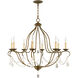 Chesterfield 8 Light 32 inch Hand Applied Venetian Golden Bronze Chandelier Ceiling Light