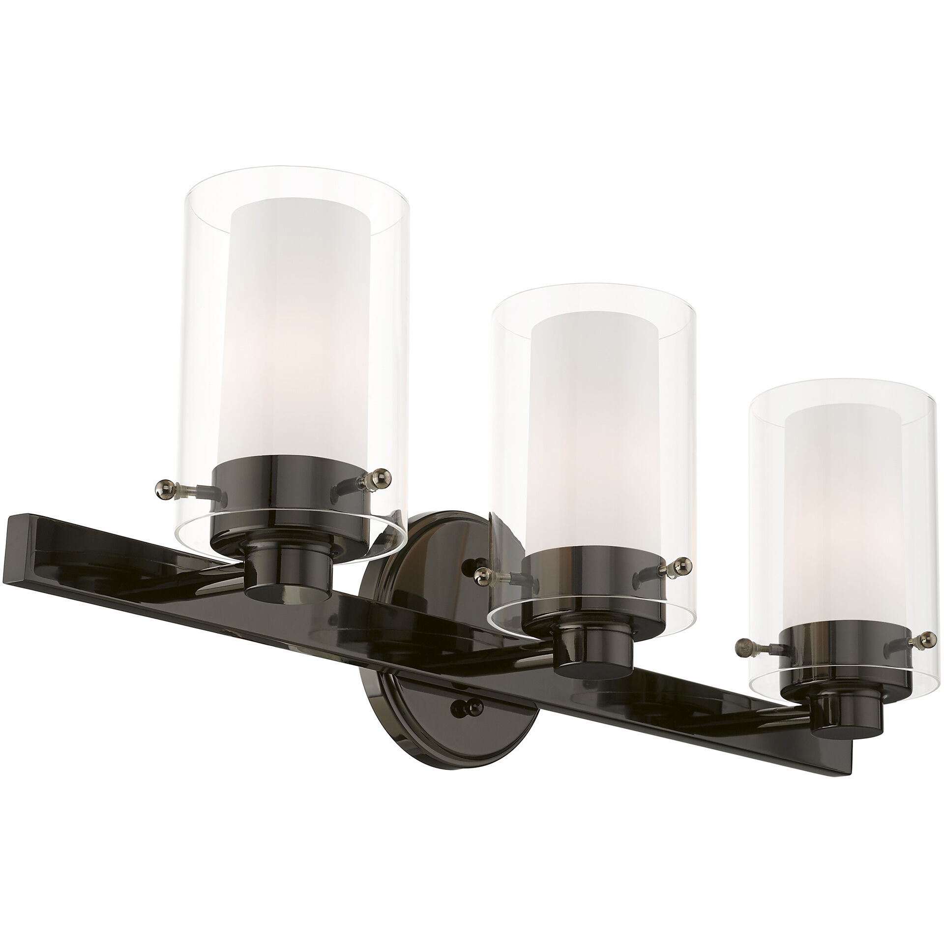 Manhattan 3 Light 23 inch Polished Black Chrome Vanity Sconce Wall Light
