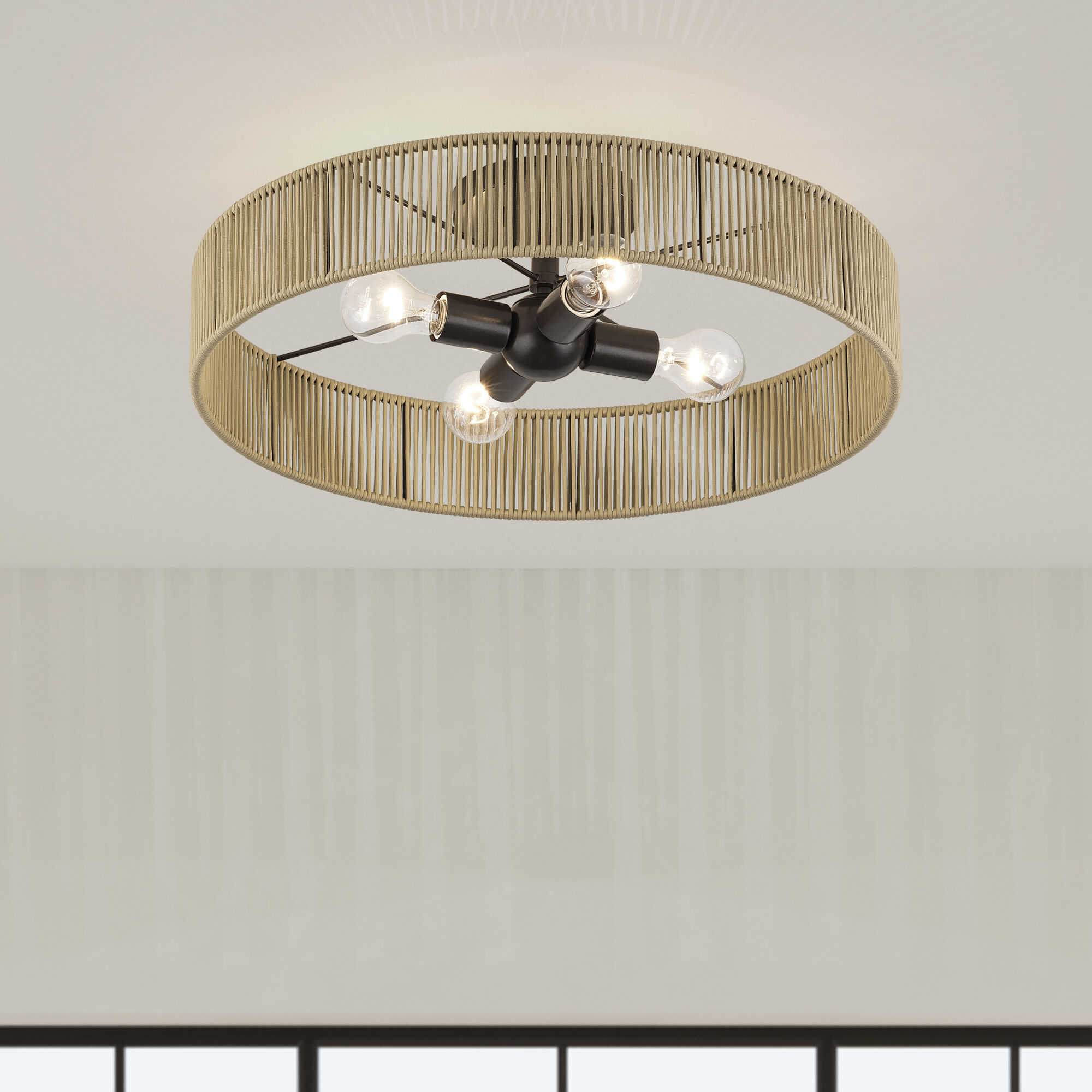 Goldiemesh 4 Light 22 inch English Bronze Semi Flush Mount Ceiling Light, Extra Large