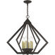 Prism 6 Light 26 inch English Bronze with Antique Brass Finish Accents Chandelier Ceiling Light