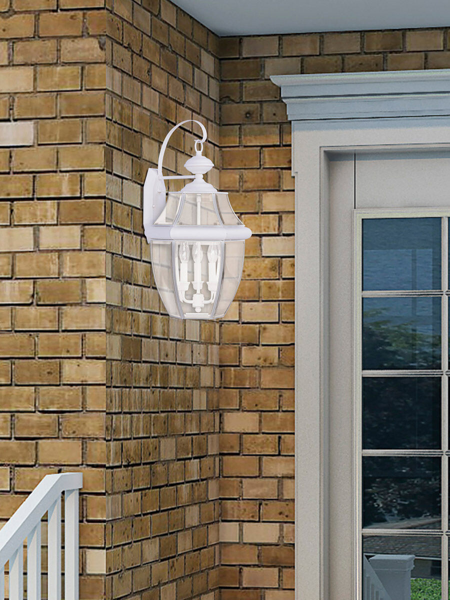 Monterey 3 Light 23 inch White Outdoor Wall Lantern