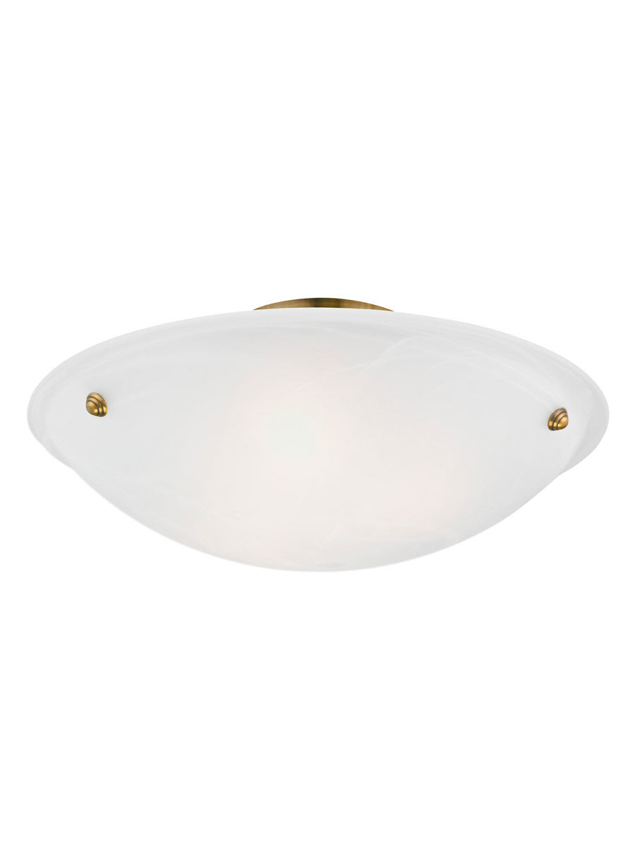 Oasis 3 Light 20 inch Antique Brass Semi-Flush Mount Ceiling Light
