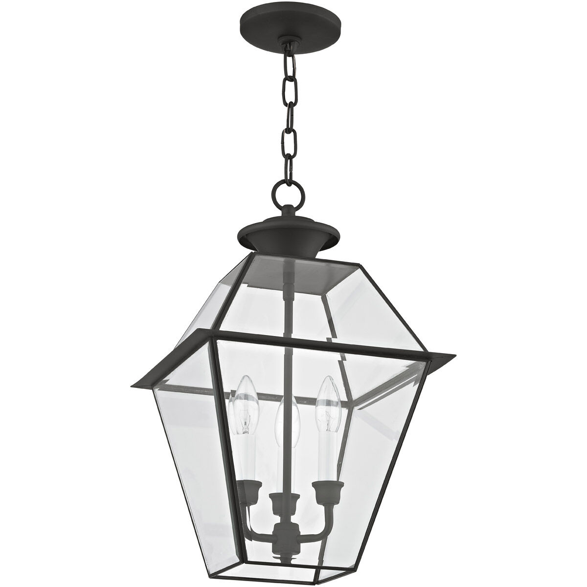 Westover 3 Light 12 inch Black Outdoor Pendant Lantern