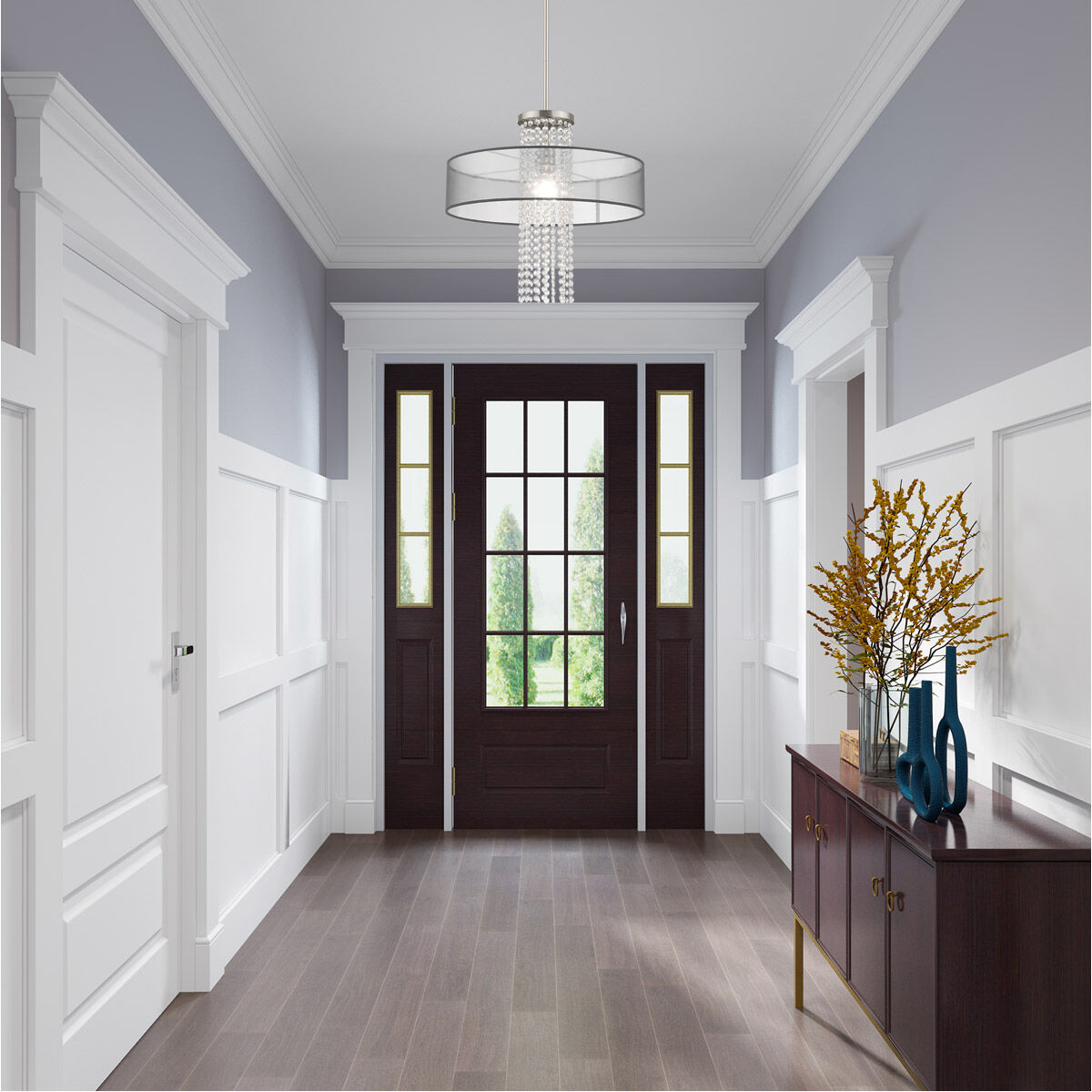 Bella Vista 1 Light 20 inch Brushed Nickel Pendant Chandelier Ceiling Light