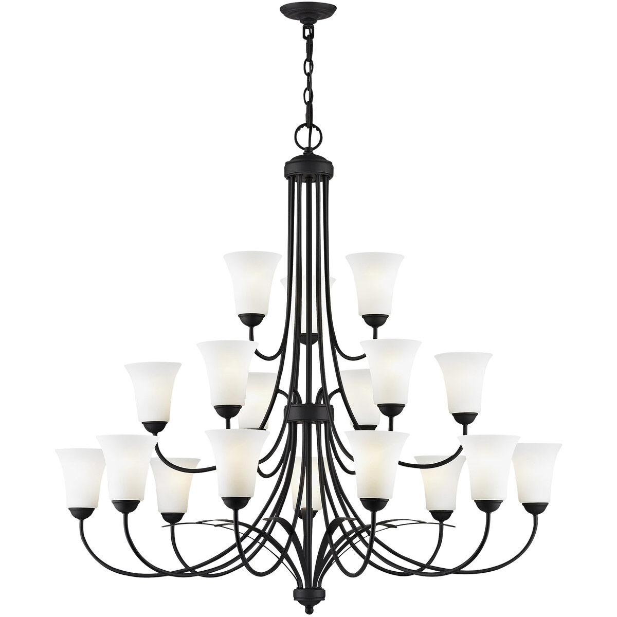 Ridgedale 18 Light 44 inch Black Chandelier Ceiling Light