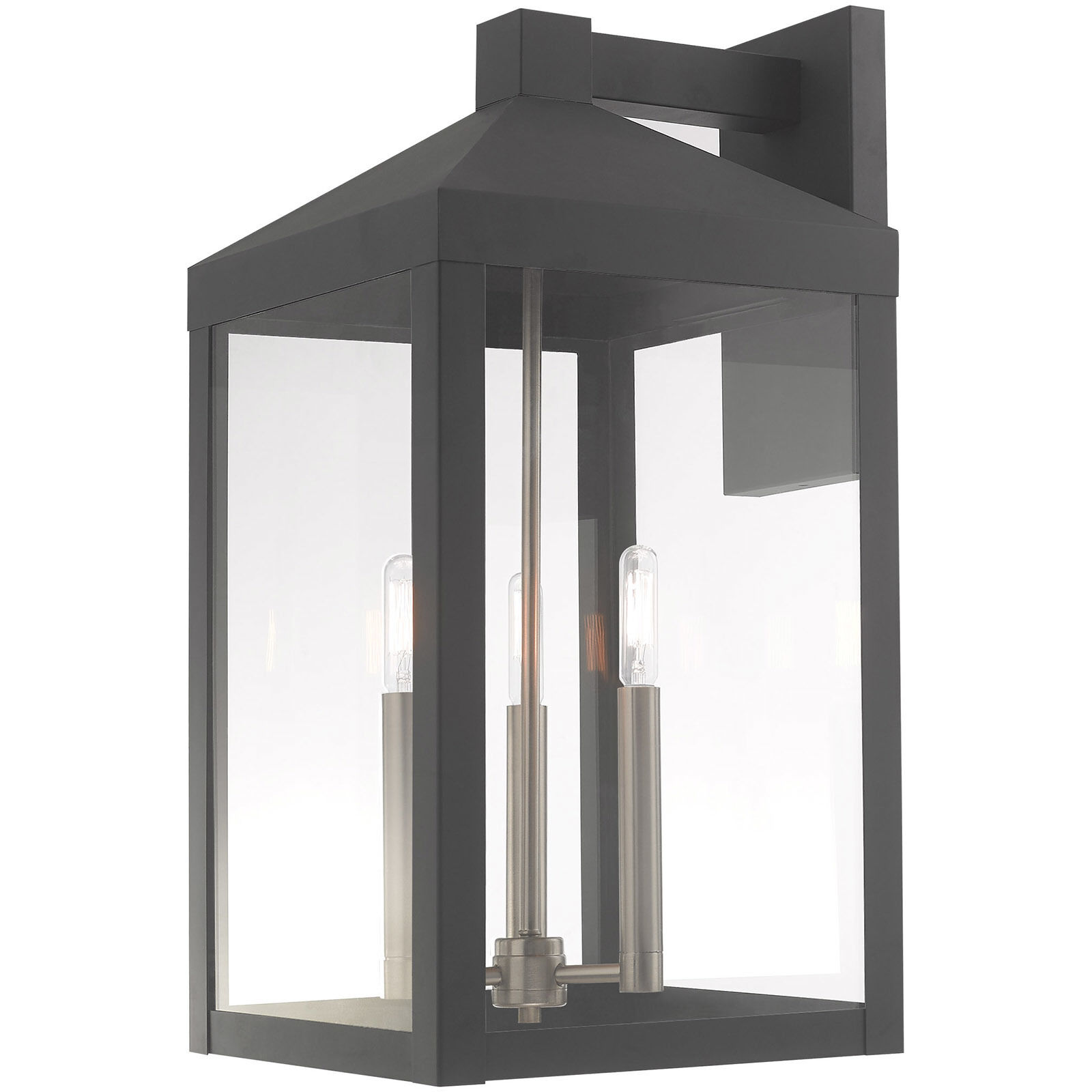 Nyack 3 Light 22 inch Scandinavian Gray Outdoor Wall Lantern