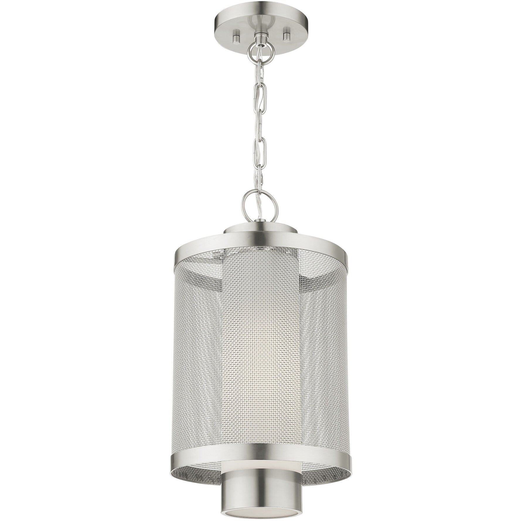 Nottingham 1 Light 9 inch Brushed Nickel Outdoor Pendant Lantern