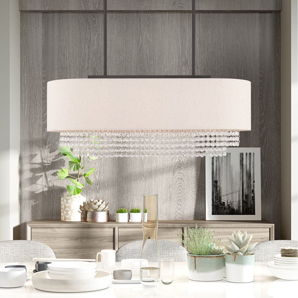 Carlisle 3 Light 31 inch English Bronze Linear Chandelier Ceiling Light