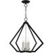 Prism 5 Light 20 inch Black with Brushed Nickel Cluster Chandelier Ceiling Light 