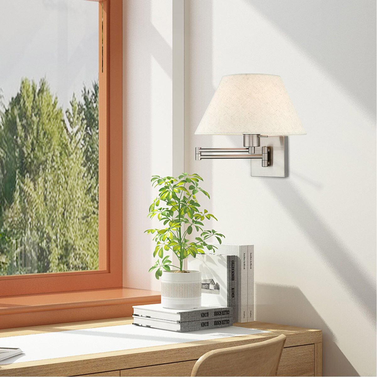 Allison 25 inch 100.00 watt Brushed Nickel Swing Arm Wall Lamp Wall Light