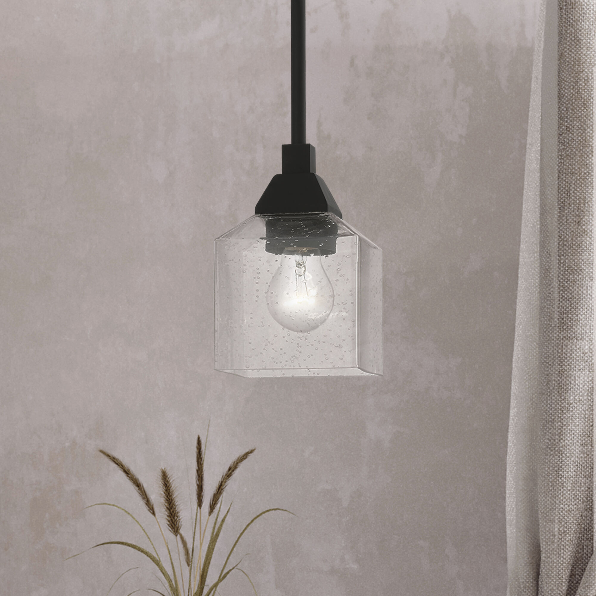 Aragon 1 Light 5 inch Black Mini Pendant Ceiling Light