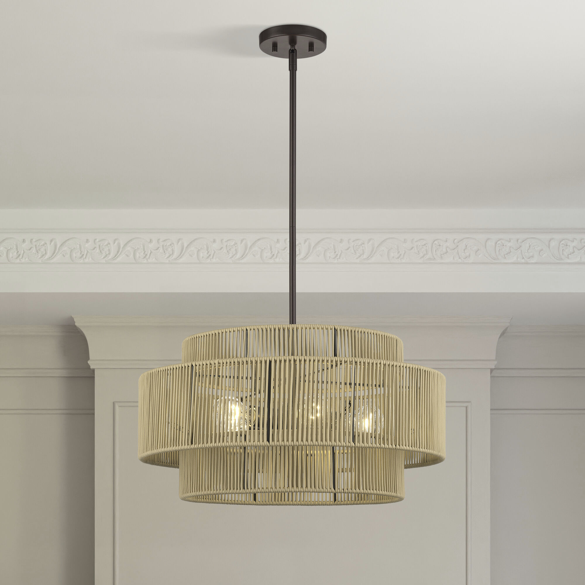 Acordia 5 Light 22 inch English Bronze Pendant Chandelier Ceiling Light