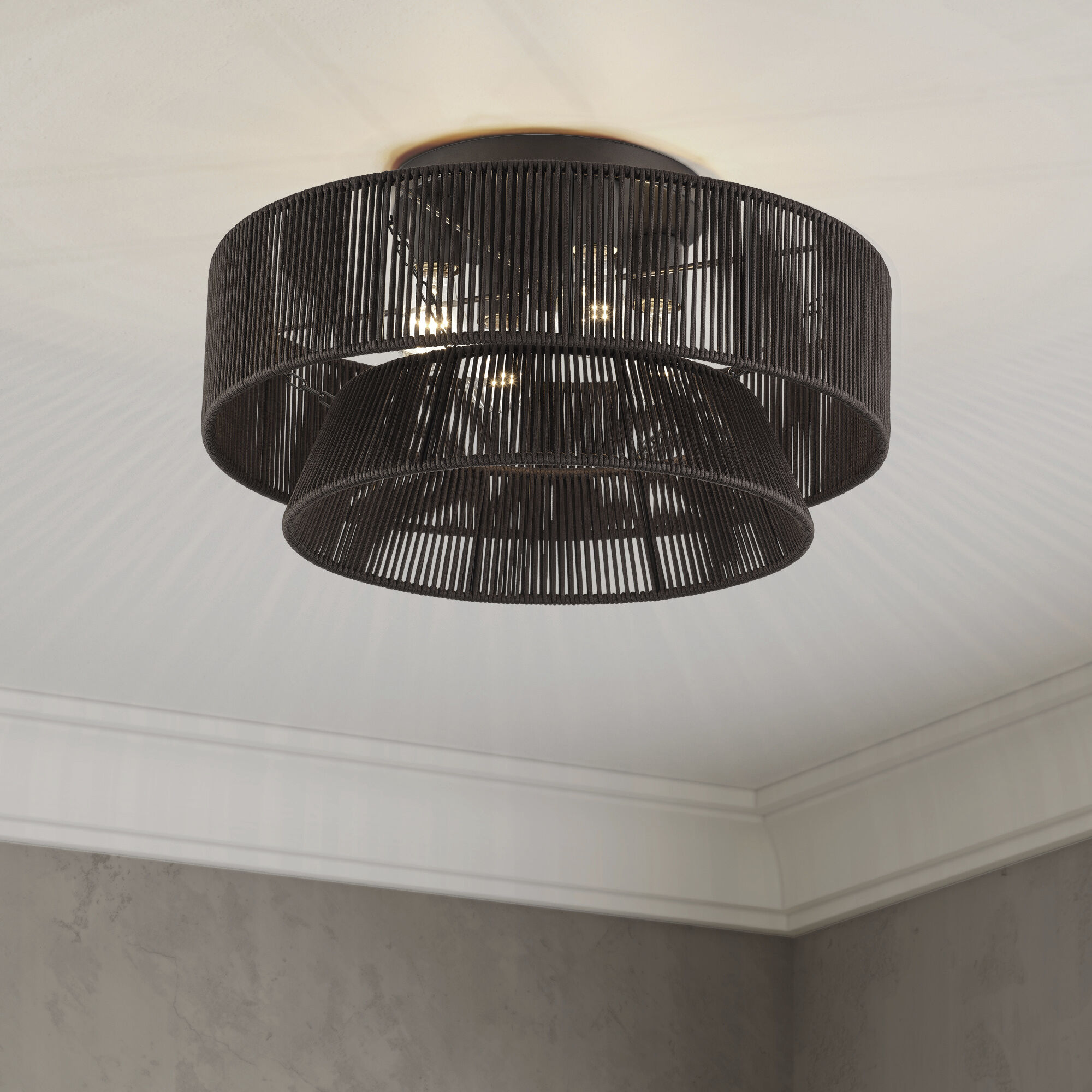 Florell 4 Light 21 inch English Bronze Semi Flush Mount Ceiling Light, Extra Large