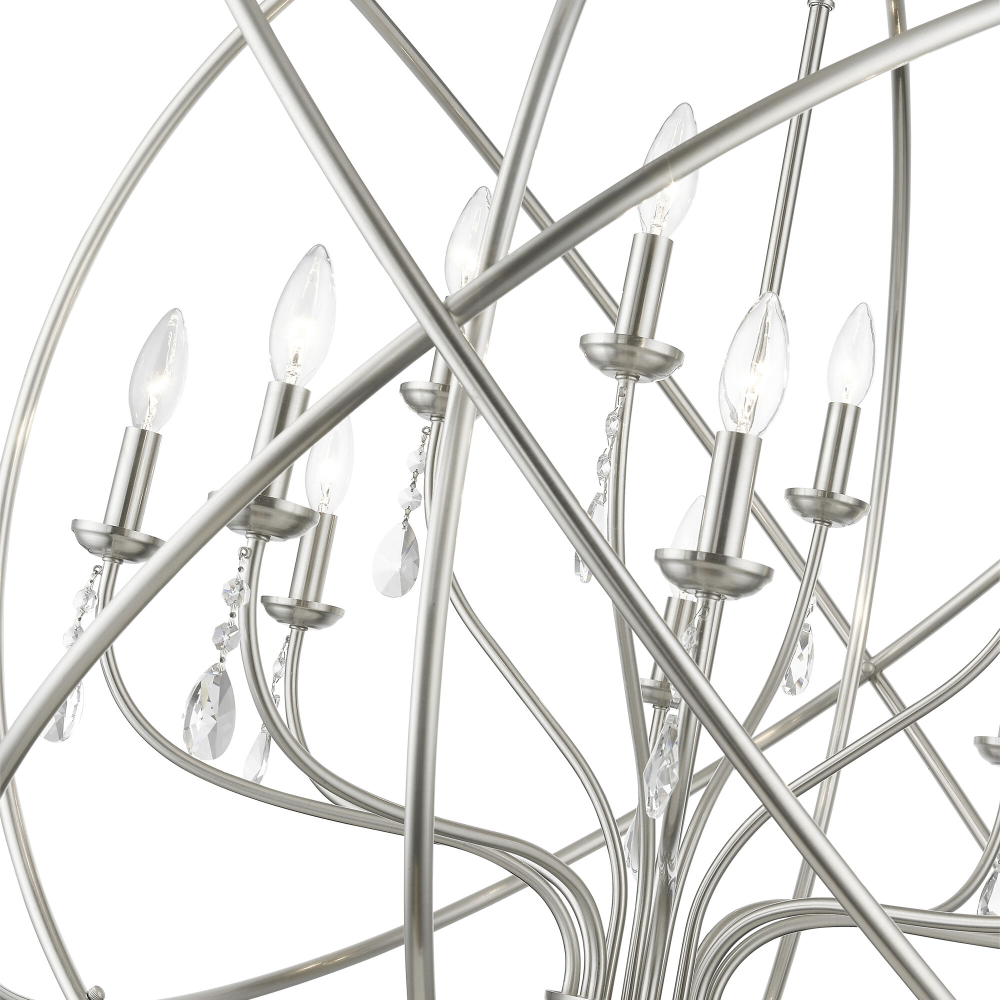 Aria 12 Light 40 inch Brushed Nickel Grande Foyer Chandelier Ceiling Light