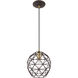 Geometric 1 Light 8 inch Bronze Mini Pendant Ceiling Light