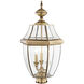 Monterey 3 Light 23.5 inch Antique Brass Outdoor Post Top Lantern