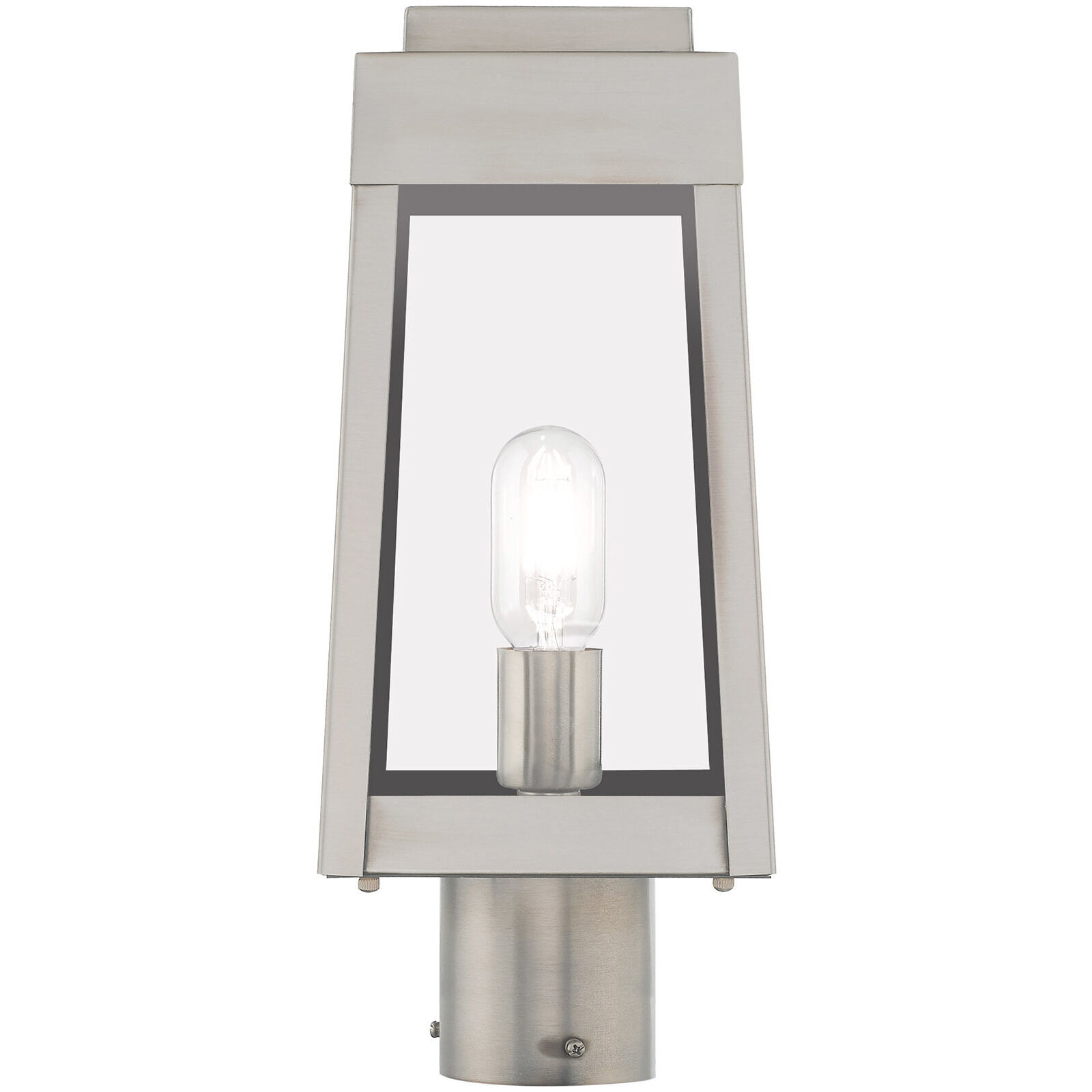 Oslo 1 Light 15 inch Brushed Nickel Outdoor Post Top Lantern