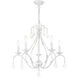 Caterina 5 Light 24 inch Antique White with Clear Crystals Chandelier Ceiling Light