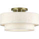 Manorwood 3 Light 18 inch Antique Brass Semi Flush Mount Ceiling Light, Large