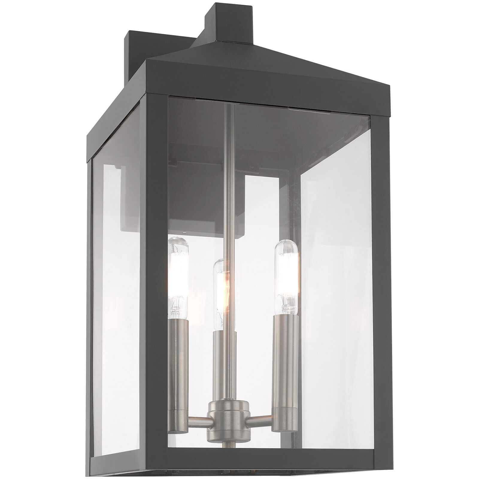 Nyack 3 Light 17.5 inch Scandinavian Gray Outdoor Wall Lantern