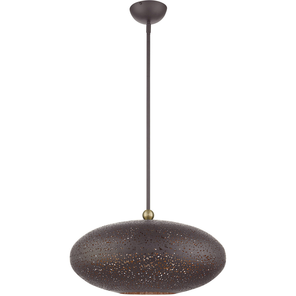 Charlton 3 Light 20 inch Bronze with Antique Brass Accents Pendant Ceiling Light