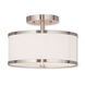 Park Ridge 2 Light 11 inch Brushed Nickel Semi-Flush Mount Ceiling Light