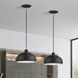 Domma 1 Light 10 inch Black with Brushed Nickel Accents Pendant Ceiling Light