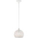 Charlton 1 Light 9.88 inch White with Brushed Nickel Accents Pendant Ceiling Light