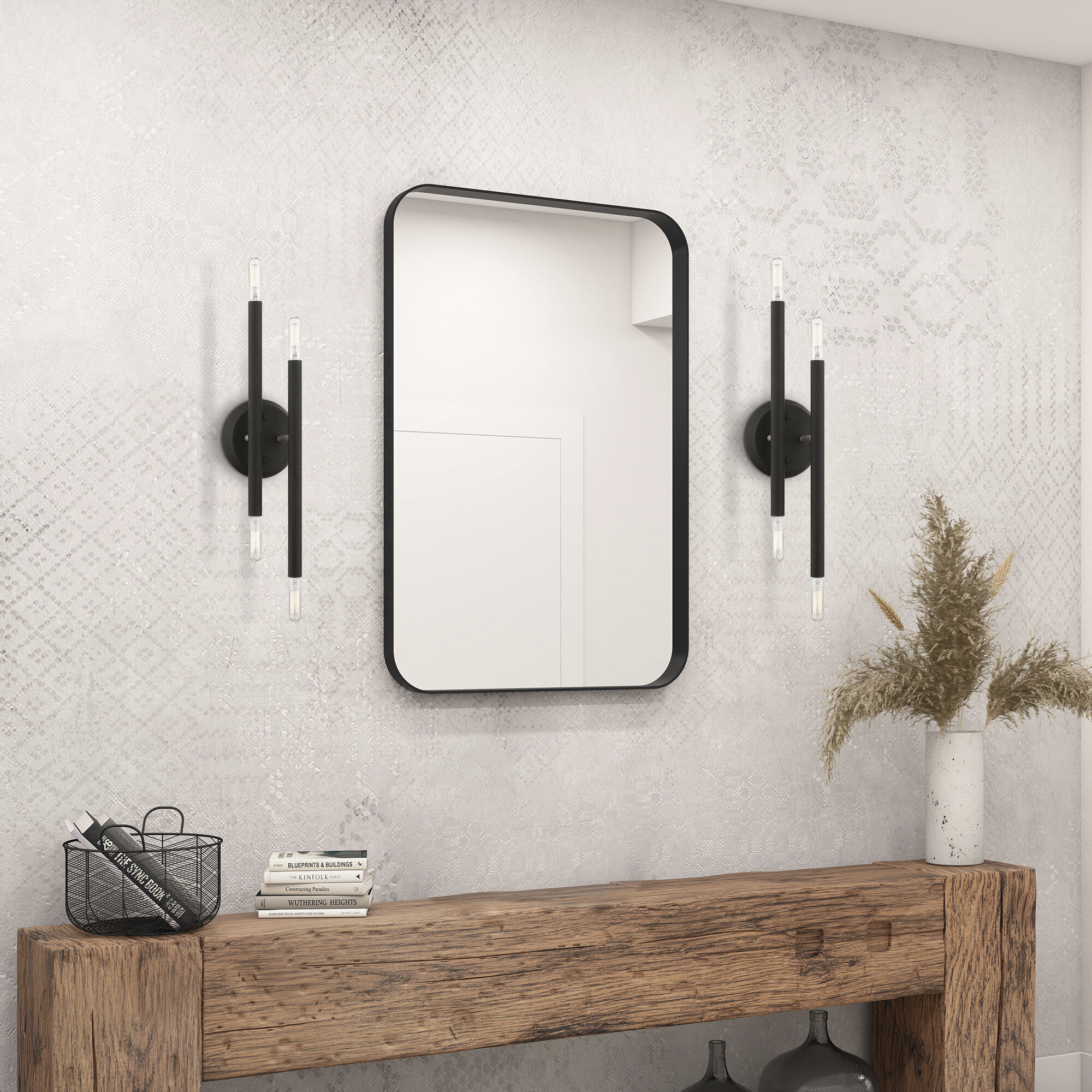Soho 4 Light 5 inch Black with Brushed Nickel Accents ADA Sconce Wall Light