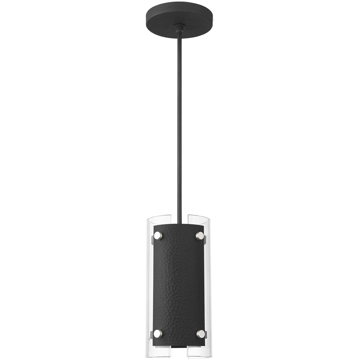 Barcelona 1 Light 8 inch Black with Brushed Nickel Accents Pendant Ceiling Light