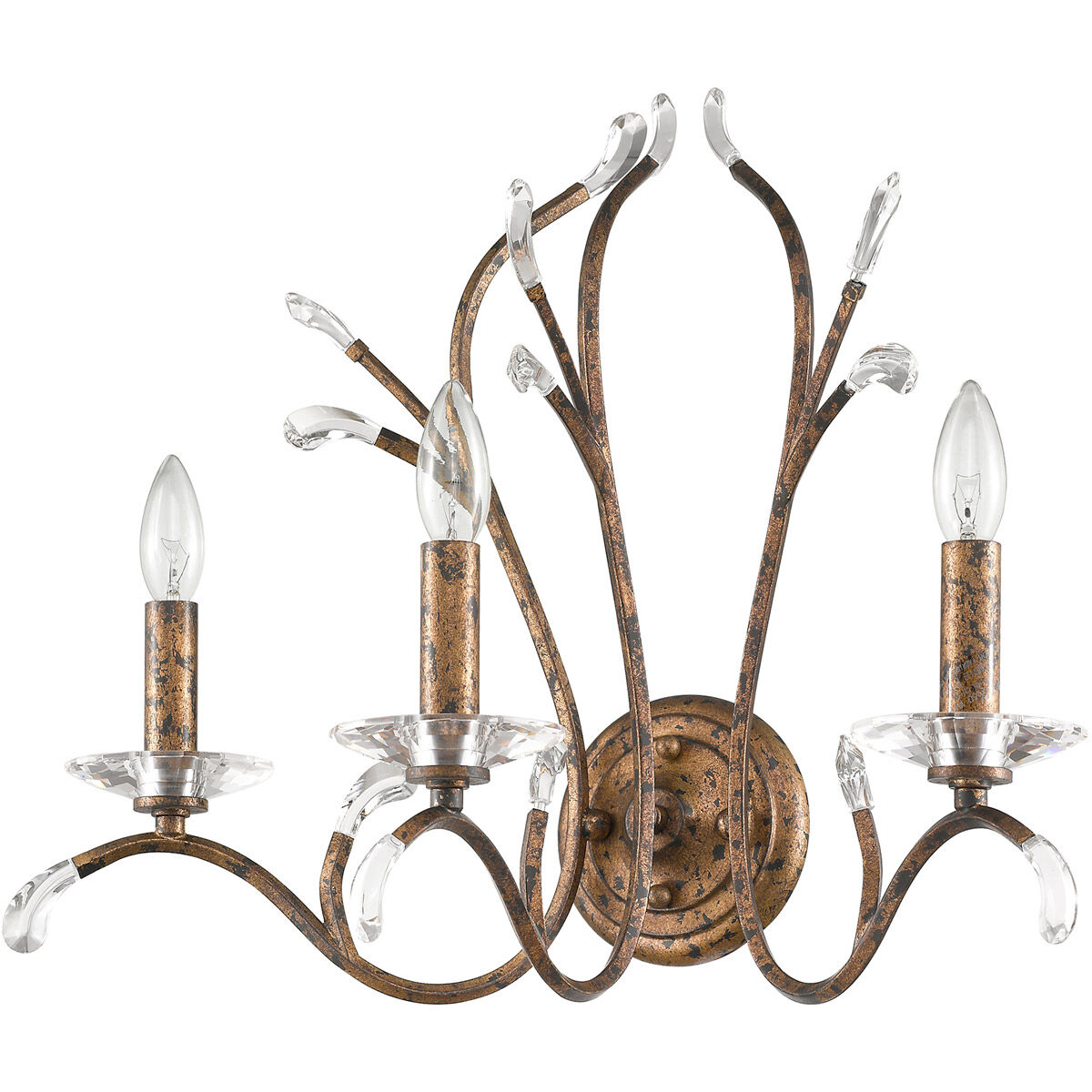 Serafina 3 Light 19.75 inch Hand Applied Venetian Golden Bronze Wall Sconce Wall Light