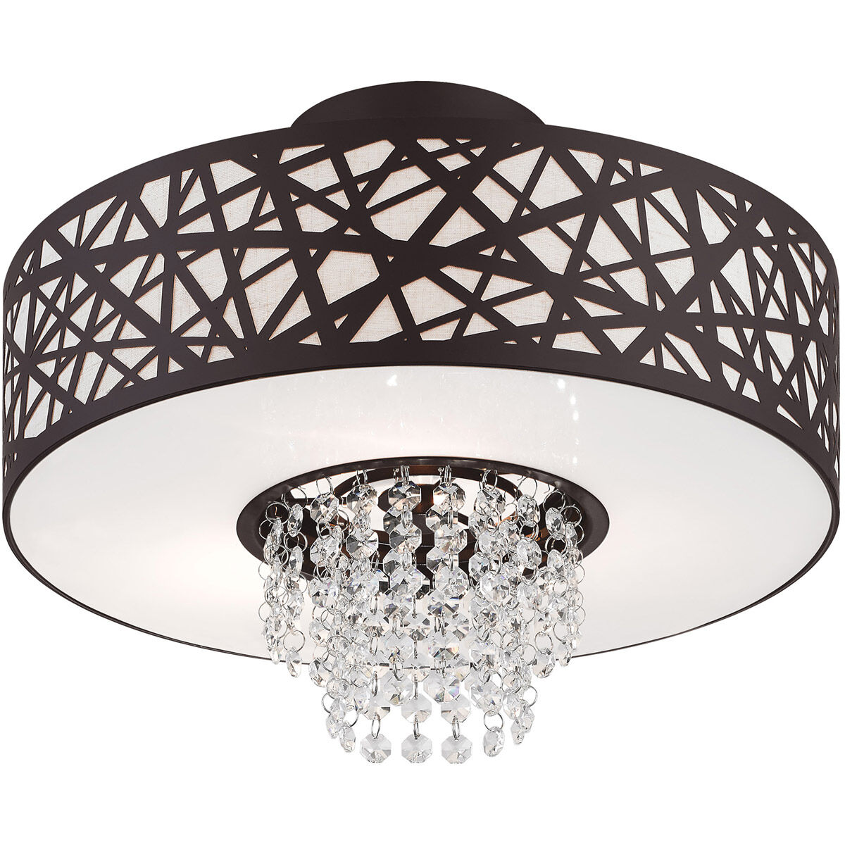 Allendale 3 Light 15 inch Bronze Semi-Flush Mount Ceiling Light