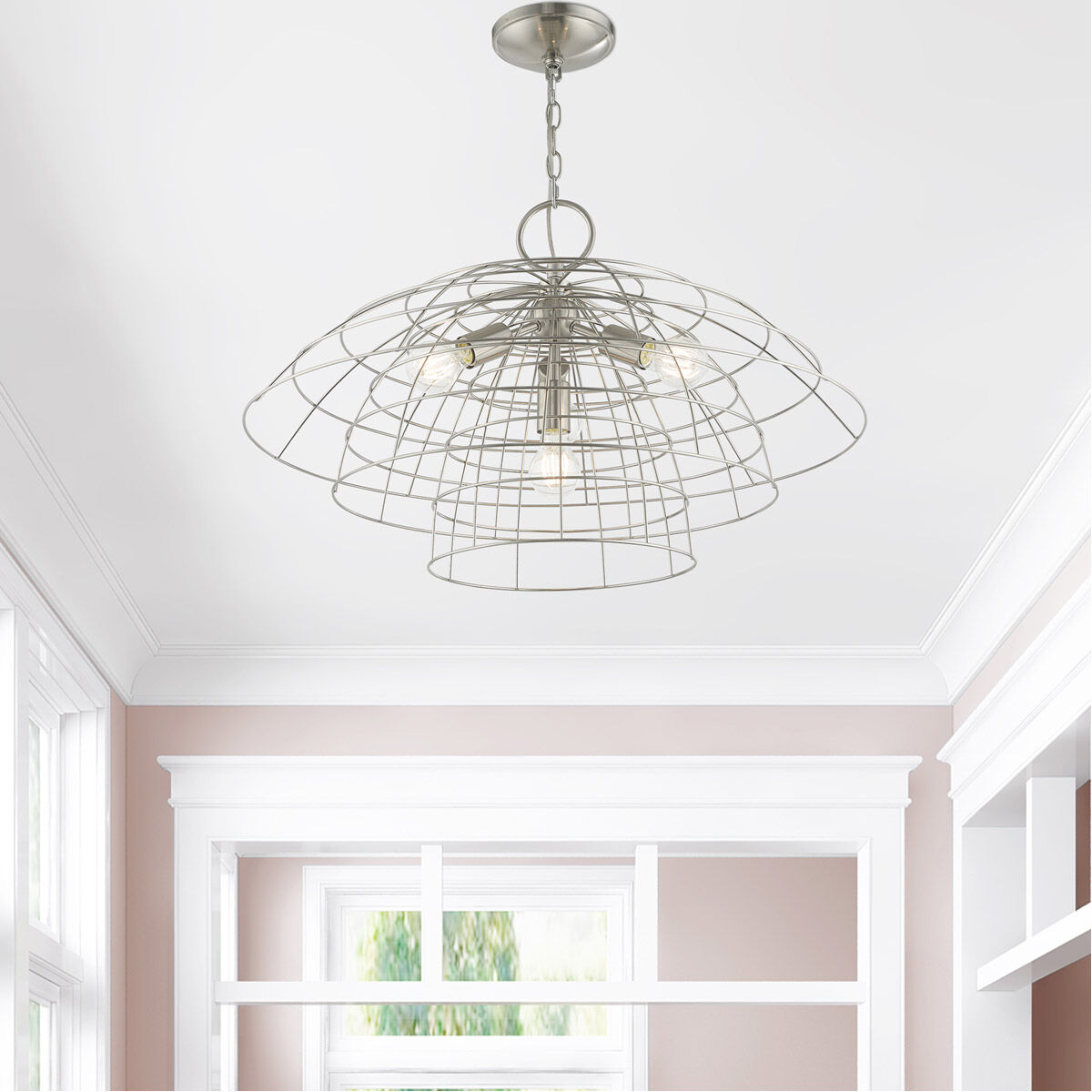 Brooklyn 4 Light 28 inch Brushed Nickel Chandelier Ceiling Light