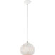 Charlton 1 Light 9.88 inch White with Brushed Nickel Accents Pendant Ceiling Light