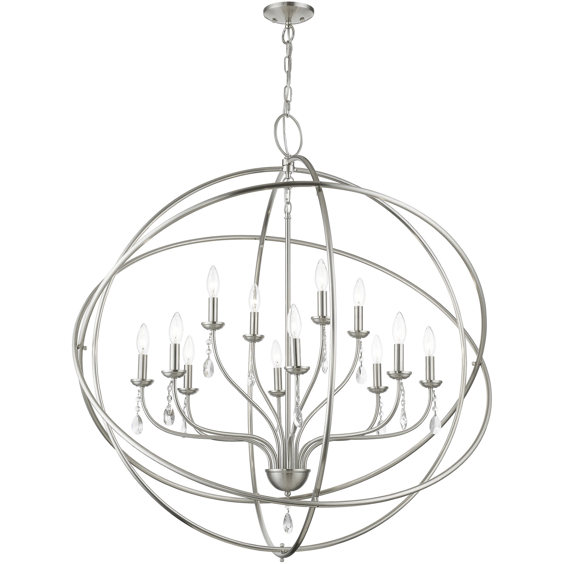 Aria 12 Light 40 inch Brushed Nickel Grande Foyer Chandelier Ceiling Light