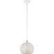 Charlton 1 Light 9.88 inch White with Brushed Nickel Accents Pendant Ceiling Light