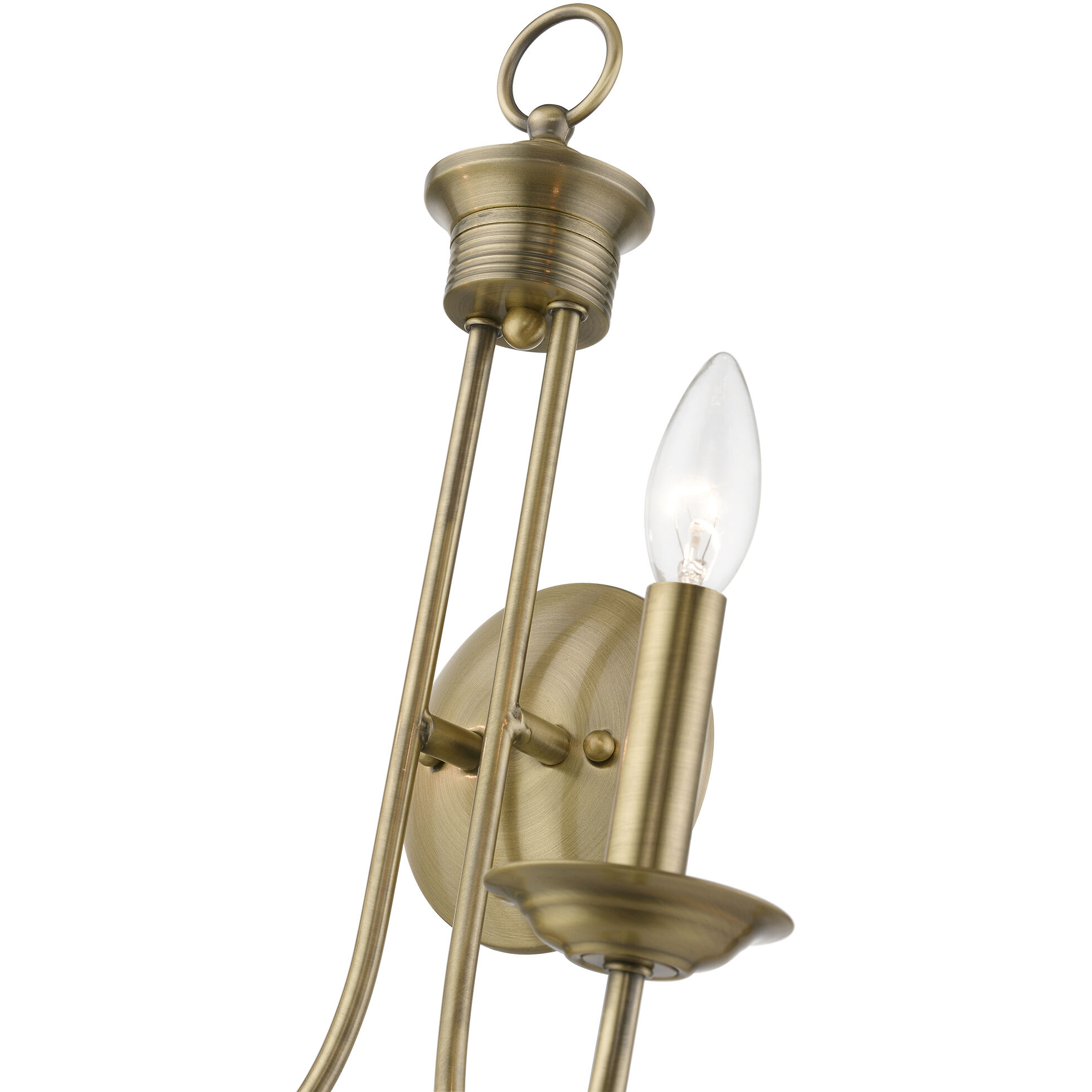 Estate 2 Light 14 inch Antique Brass Double Sconce Wall Light