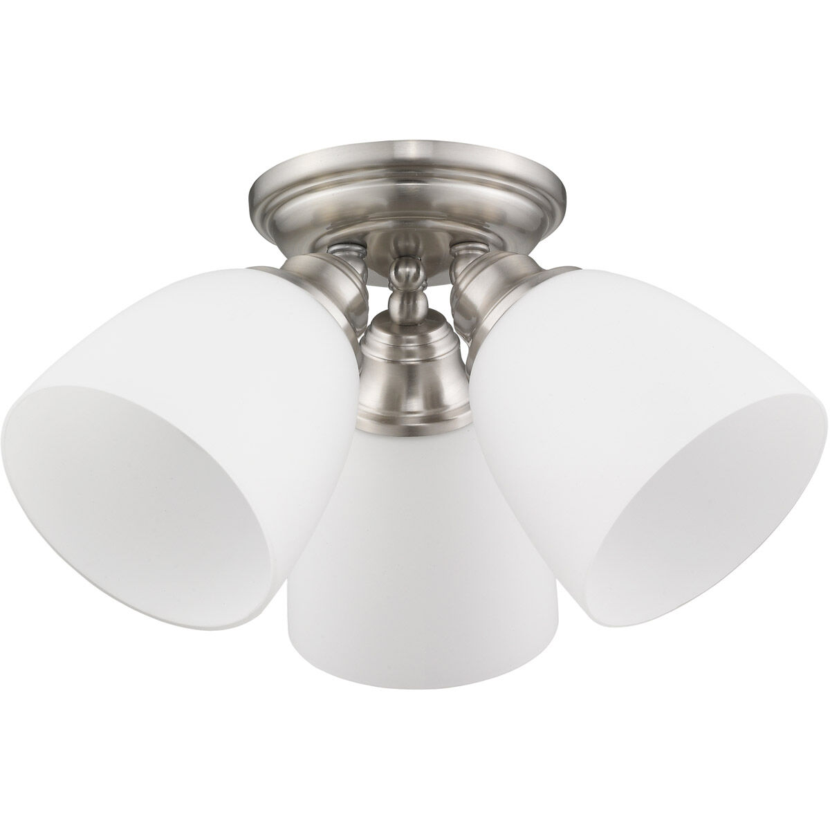 Somerville 3 Light 14 inch Brushed Nickel Semi-Flush Mount Ceiling Light