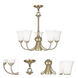 Ridgedale 6 Light 25.5 inch Antique Brass Dinette Chandelier Ceiling Light