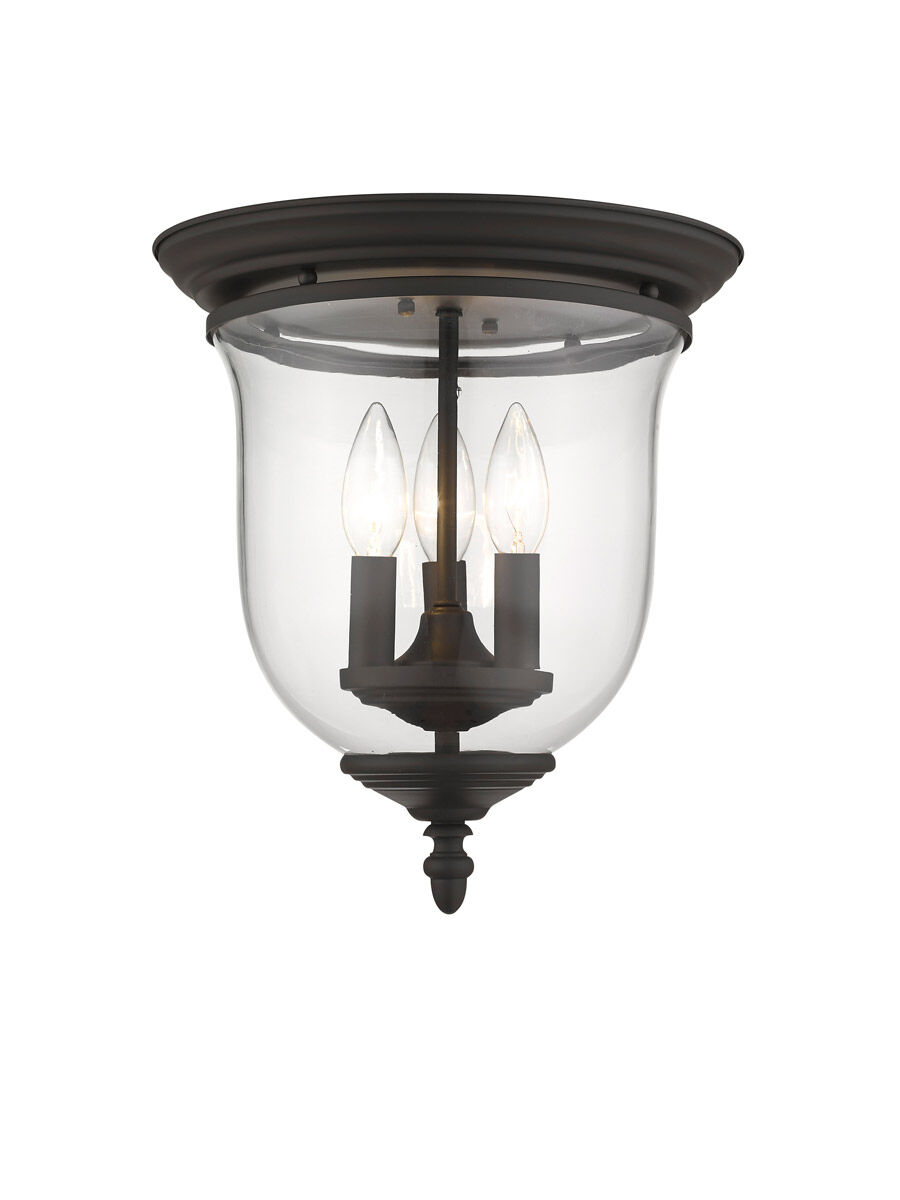 Legacy 3 Light 12 inch Bronze Flush Mount Ceiling Light